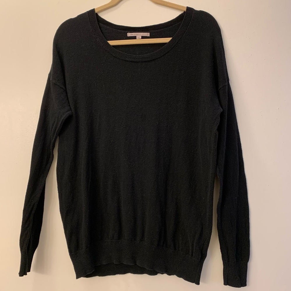 GAP Black Cotton Crew Neck Sweater Size S